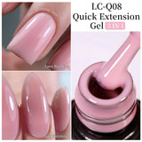 Lianfudai 7ML Quick Extension Gel Nail Polish Gold Foils Glitter Polish Vernis Semi Permanent UV Gel Nail Art Soak Off Hard Gel