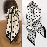 Lianfudai Long Neckerchief Skinny Hair Ribbons Scarf Women Fashion Headbands Neck Scarfs Printed Hairband Cute Bag Scarves Female 13x150cm