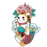 Lianfudai Tatoo Waterproof Cat Japanese Cute Pet Arm Semi Permanent Tattoo Cat Animal Funny Tattoo Sticker Temporary Tattoos for Men Women