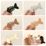 Lianfudai Korean Style Fish Bone Hair Clip Y2k Animal Geometry Hairpin Party Cute Barrettes Hair Ornament Simple Hair Accessories