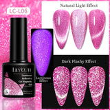 Lianfudai 7ML Black Crystal Cat Magnetic Gel Sparkling Glitter Gel Nail Polish Semi Permanent UV Gel Nail Art No Need Base Color