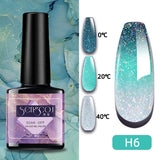 Lianfudai 7.3ml Thermal Gel Polish More Colors Temperature Color Changing Glitter UV Gel Varnish Soak Off UV LED Gel Lacquers Nail Polish