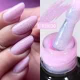 Lianfudai  7ml Nude Pink Glitter Rubber Base Gel Polish Sparking Sequins Semi Permanent Soak Off Nail Art Varnish All For Manicure