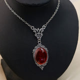 Lianfudai Double Layer Red Zircon Rose Pendant Necklaces Y2K Layered Flower Stone Chain Necklace Irregular Floral Aesthetic Jewelry Gifts