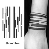 Lianfudai Line Arm Ring Herbal Juice Tattoo Stickers Semi-permanent Tatouage Temporaire Waterproof Lasting Fake Tattoo Men Women Tatuajes