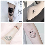 Lianfudai 4pc Cute Cat Waterproof Temporary Tattoos Stickers for Kids Cartoon Fake Tattoo for Woman Faux Tatouage Sexy Body Art Tatuagem