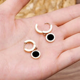 Lianfudai Elegant Temperament Zircon Circle Crystal Roman Digital Eardrop Dangle Earrings Korean Style Earrings Women Earrings