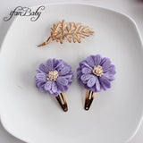 Lianfudai Fashion Flower BB Hair Clips Pin Headwear For Baby Kids Girl Hair Accessories 2 PCS/SET