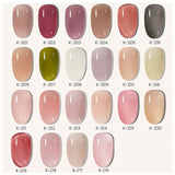 Lianfudai - 12ml Jelly Gel Nail Polish Semi Permanent Top Coat Soak Off UV LED Gel Art Nail Varnish Manicure Long Lasting Nail Gel