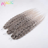 Lianfudai  Synthetic Hair Water Wave 24Inch Braid Hair Twist Crochet Hair Ombre Blonde Pink Deep Wave Braiding Hair Extension Cosplay