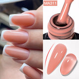 Lianfudai  7ml Dark Nude Rubber Base Gel Nail Polish Semi Permanent UV Gel LED Nail Art Varnish For Nails Manicure DIY Design