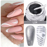 Lianfudai 5ML Colorful Reflective Glitter Liner Gel Polish Sparkling Painting Nail Polish Semi Permanent UV Gel Lines French Nail