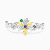 Lianfudai New Sweet Colorful Zircon Flower Animal Princess Open Adjustable Ring For Women Girls Cute Fshion Jewelry Gift