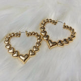 Lianfudai 2000s Jewelry Peach Heart Earrings Hip Hop Fashion Korean Punk Hoop Earrings for Women Cool Egirl Accessories Y2K  Aesthetic