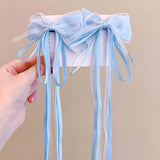 Lianfudai New Fashion Kids Bow Strap Hairpin Baby Weaving Headwear Long Beauty Girls Hairpins Fashion Children's Hair Accessories