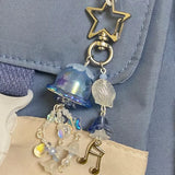 Lianfudai jellyfish aesthetic beaded keychain y2k Handmade