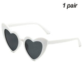 Lianfudai Summer Beach Sunglasses Women  Fashion Heart Shaped Glasses Girls Night Gift Bride To Be Glasses