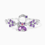 Lianfudai New Sweet Colorful Zircon Flower Animal Princess Open Adjustable Ring For Women Girls Cute Fshion Jewelry Gift