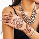 Lianfudai Hollow Drawing Henna Template for Hand Henna Tattoo Stencil Flower Tattoo Design for Women Wedding Festival Party Tatoo Tools