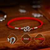 Lianfudai Chinese New Year of The Snake 2025 Bracelet New Year Red String Bracelet Chinese Zodiac Bracelet Snake Charms Handmade Bracelets