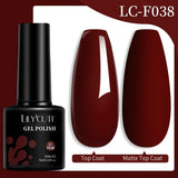 Lianfudai 7ml Translucent Jelly Amber Gel Nail Polish Brown Coloured Varnish Gel Long Lasting Semi Permanent UV Nail Art Manicure