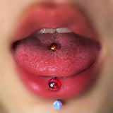 Lianfudai Tongue Nail Fashion Acrylic Tongue Ring Piercing Ear Nipple Rings Wear Lip Retro Stud Earring Puncture Jewelry