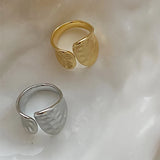 Lianfudai Minimalist Gold Color Rings for Women Couples New Fashion Vintage Punk Irregular Geometric Birthday Party Jewelry Gifts