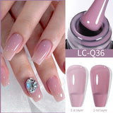 Lianfudai 7ML Jelly Pink Peach Quick Extension Gel Nail Polish Nude Transparent Color Finger Prolong Rubber Base Construction Gel