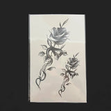 Lianfudai Waterproof Temporary Tattoo Sticker Rose Snake Design Body Art Fake Tattoo Flash Tattoo Chest Female Male