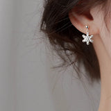 Lianfudai New Red Bow Knot Snowflakes Drop Earring for Women Christmas Santa Claus Snowman Earrings Girls Xmas Jewelry Gifts