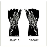 Lianfudai 2Pcs Hand Sleeve Temporary Tattoo Stencil Henna Lace Mandala Tattoo Spray Paint Templates Sheets Lotus Flowers Tattoo Sticker