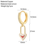 Lianfudai Cute Heart Love Evil Blue Eye Korean Hoop Earrings for Women Gold Color New In Earring High Quality Woman's Fashion Jewelry