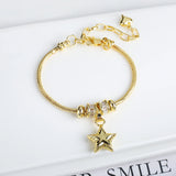 Lianfudai Jewelry 2024 Luxury new 5 leaf grass bracelet Women's wedding party bracelet Unique chain woven accessories