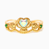 Lianfudai New Sweet Colorful Zircon Flower Animal Princess Open Adjustable Ring For Women Girls Cute Fshion Jewelry Gift