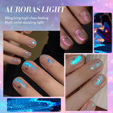 Lianfudai 10ml Cat Auroras Magnetic Gel Nail Polish Rainbow Crystal Nail Art Shiny Varnish UV Gel For Nail Art Design Manicure