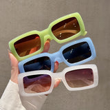 Lianfudai Retro Rectangle Sunglasses Women Fashion Square Gradient Candy Color Shades Sun Glasses Brand Design UV400 Female Eyewear