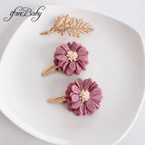 Lianfudai Fashion Flower BB Hair Clips Pin Headwear For Baby Kids Girl Hair Accessories 2 PCS/SET