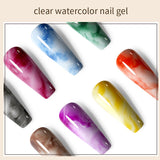Lianfudai Blossoming Gel Nail Polish 15ml Clear Watercolor Transparent Nail Art Design Soak Off UV LED All For Manicure Gel