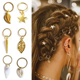 Lianfudai 5-50Pcs/Pack Silver Different Styles Charms Hair Braid Dread Dreadlock Beads Clips Cuffs Rings Jewelry Dreadlock Accessories