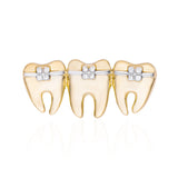 Lianfudai Cute Tooth Pin Brooch Gold Silver Plated Medical Delicate Teeth Badge Lapel Pins Metal Woman Gift Doctor Nurse Jewelry