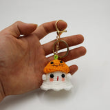 Lianfudai Creative Knitting Ghost Keychain Pendant Halloween Home Decoration Funny Handmade Crochet Ghost Doll Ornament Christmas Gifts