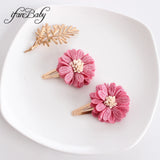 Lianfudai Fashion Flower BB Hair Clips Pin Headwear For Baby Kids Girl Hair Accessories 2 PCS/SET