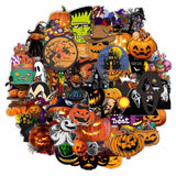 Lianfudai 10/30/50/100pcs Halloween Pumpkin Stickers Laptop Bicycle Guitar Skateboard Sticker Kid DIY Graffiti Waterproof stickers