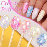 Lianfudai Sparkling Summer Glitter Sequins Gel Nail Polish 5ML Cream Puff Gel Soak Off UV Nail Gel Semi-permanent Varnish For Manicure