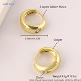 Lianfudai Newest Gold Plated Round Hoop Earrings For Women Girls Fashion Heart Cubic Zircon Earring Statement Jewelry Gifts