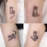 Lianfudai Cute Inspired Lazy Cat Temporary Tattoo Sticker Sweet And Cool Style Lasting 1 3 Days Black Cat Tatoo Sticker Lasting Fake Tatto