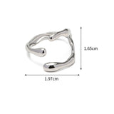 Lianfudai Simple Stainless Steel Adjustable Women's Ring Statement Jewelry for Women Designer Opening Finger Ring Wholesale Dropshipping