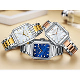 Lianfudai Rectangular Wrist Watches for Women Fashion Square Case Ladies Watches Luxury Brand Stainless Steel Band Quartz Clock