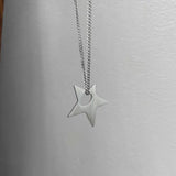 Lianfudai Kpop Goth Silver Color Star Pendant Chain Necklace For Women Men Egirl Y2K Cool EMO Punk Aesthetic Grunge Jewelry Gifts