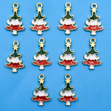 Lianfudai 10Pcs/Pack 11styles Christmas Charms Enamel Alloy Pendants Craft Supplies Beads Pendants For Jewelry Making Christmas Pendant